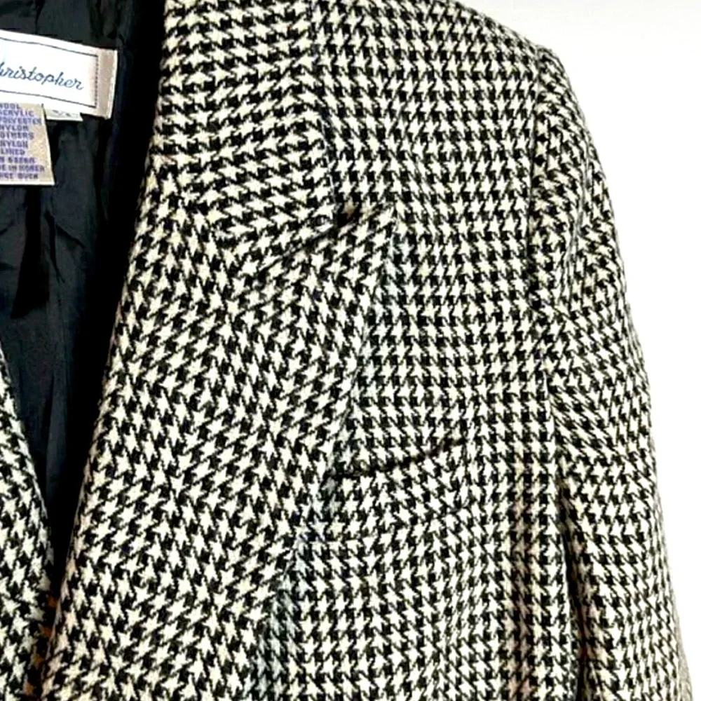 Vintage Black & White Houndstooth Blazer
